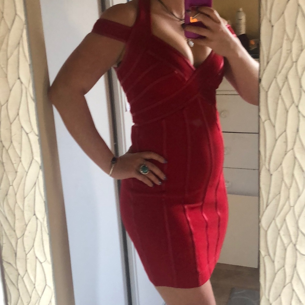 Red Ribbed Dress